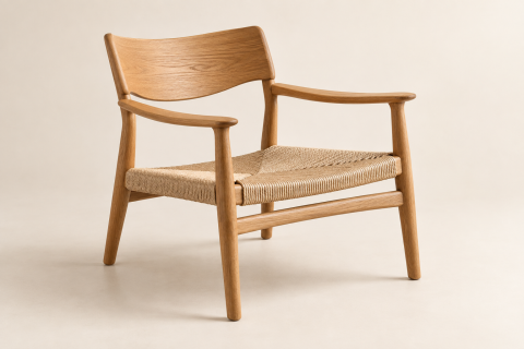 Oak accent chair
